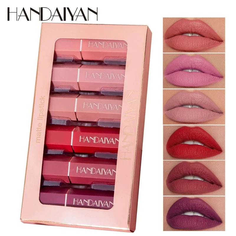 The Velvet Nude Lip Kit, 6 Shades of Creamy, Long-Lasting Color