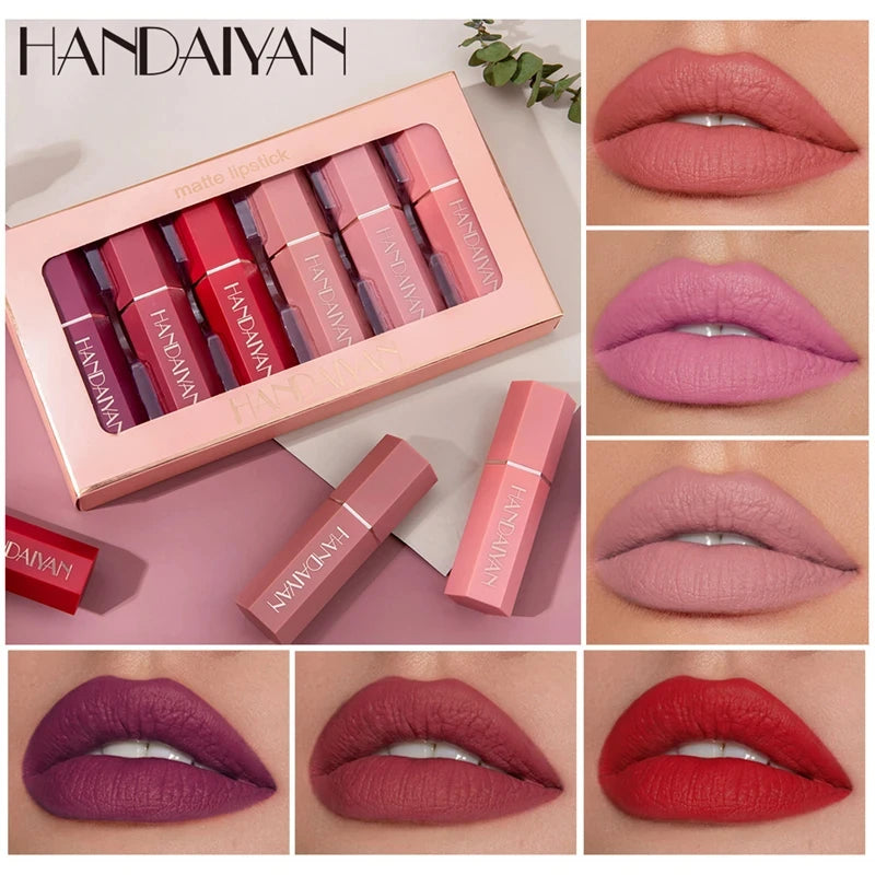 The Velvet Nude Lip Kit, 6 Shades of Creamy, Long-Lasting Color