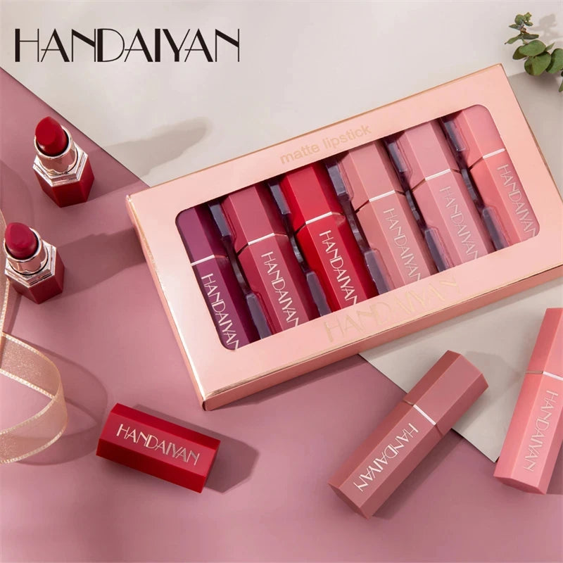 The Velvet Nude Lip Kit, 6 Shades of Creamy, Long-Lasting Color