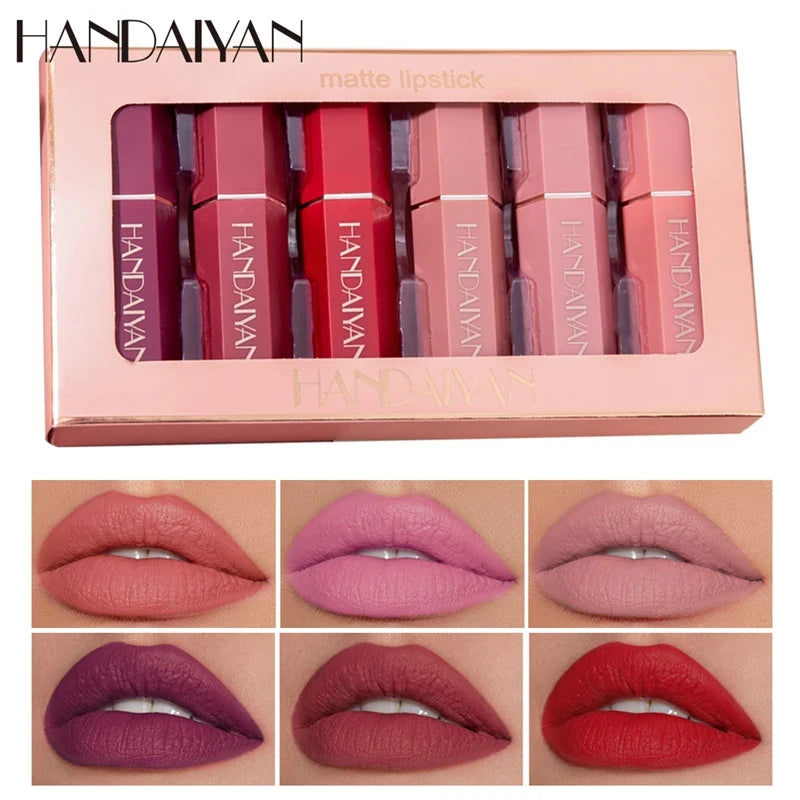 The Velvet Nude Lip Kit, 6 Shades of Creamy, Long-Lasting Color